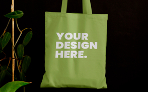 Tote bag plant mockup design