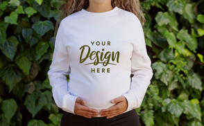 Pregnant woman sweatshirt mockup