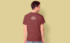 Model back t-shirt mockup