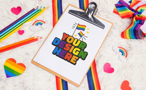 Clipboard for pride month mockup