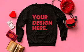 Valentines sweatshirt mockup composition