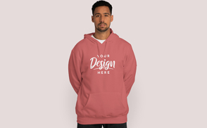 Latin american model in hoodie mockup