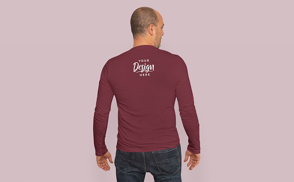 Man standing backwards sweatshirt mockup