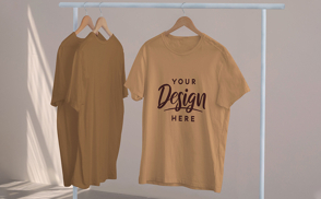 Short sleeve t-shirt on hanger mockup