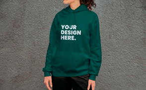 Wall model hoodie mockup design