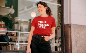 Model street tshirt mockup design