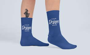 Tattooed Leg in White Socks Mockup | Online Editing Generator