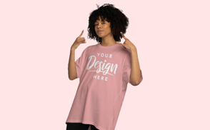 Cool black girl oversized t-shirt mockup  | Start Editing Online