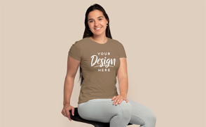 Hispanic fitness woman t-shirt mockup | Start Editing Online