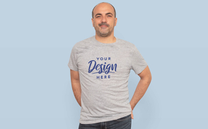 Man in jeans and t-shirt mockup