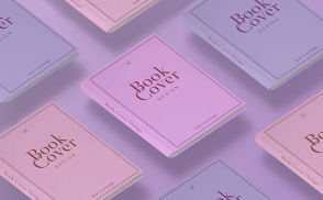 Book covers on solid surface mockup