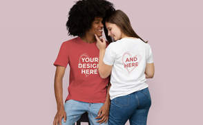 Couple in love t-shirt mockup