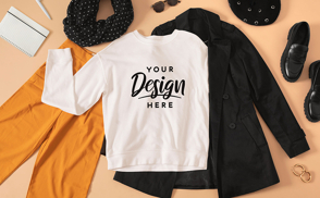 Casual clothes outfit sweatshirt mockup