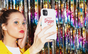Party girl selfie phone case mockup