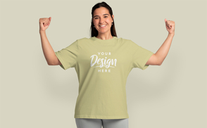 Strong hispanic girl t-shirt mockup | Start Editing Online