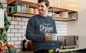 Kitchen model sweatshirt mockup