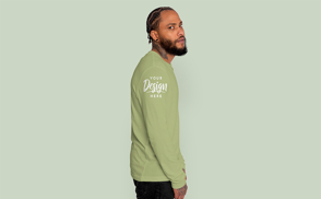 Man staring with long sleeve mockup | Start Editing Online