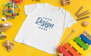 T-shirt with children toys mockup