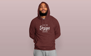 African american man in hoodie mockup