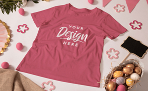 Easter eggs and t-shirt mockup