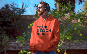 Male model hoodie mockup-repeated