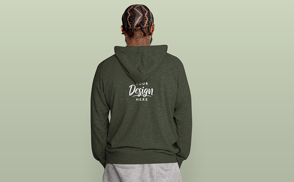 Black man with braids and hoodie mockup