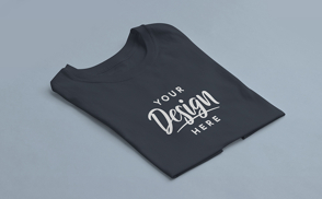 Round neck t-shirt folded mockup