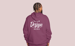 Cool black man backwards hoodie mockup | Start Editing Online