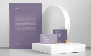 Business cards on stationary objects mockup