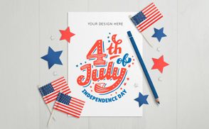 4th of july poster mockup