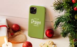 Christmas phone case mockup