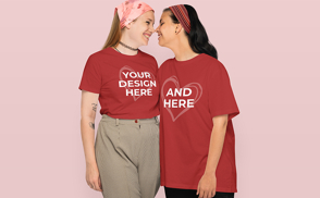 Lesbian couple happy t-shirt mockup