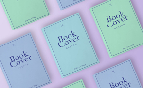 Several book covers on solid background mockup