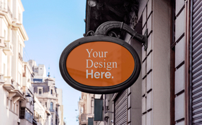 vintage shop sign mockup