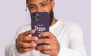 Cool man takes a selfie phone case mockup | Start Editing Online