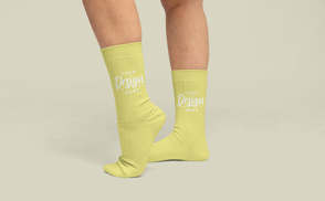 White person feet socks mockup | Online Editing Generator