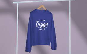 Long sleeve shirt on clothes hanger mockup