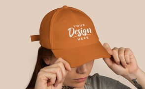 Blonde girl with dad hat mockup | Start Editing Online