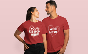 Couple love valentines day t-shirt mockup