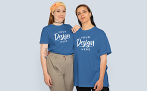 Hispanic women in t-shirt mockup