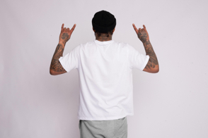 Young black man with a t-shirt mockup