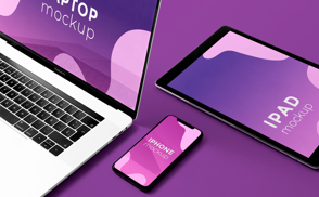electronic devices mockup composition