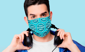 man with face mask mockup
