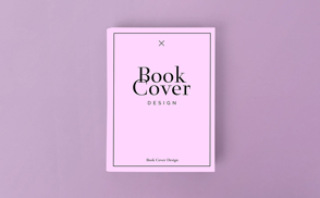 Book cover on solid background mockup