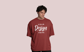 Dark hair man oversized t-shirt | Start Editing Online