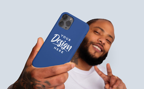 Black man taking selfie phone case mockup | Start Editing Online