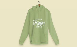 Hoodie clothing on hanger mockup