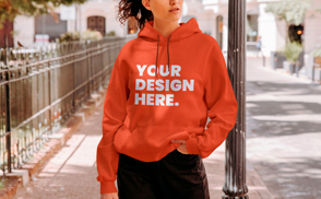 Street model hoodie mockup design