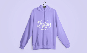 Hoodie long sleeve on hanger mockup