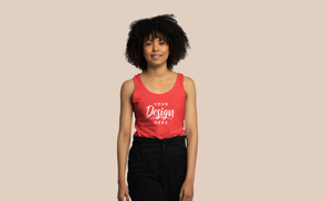 Young black girl with tank top mockup